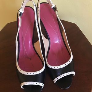 Kate Spade B&W Peep Toe Heels